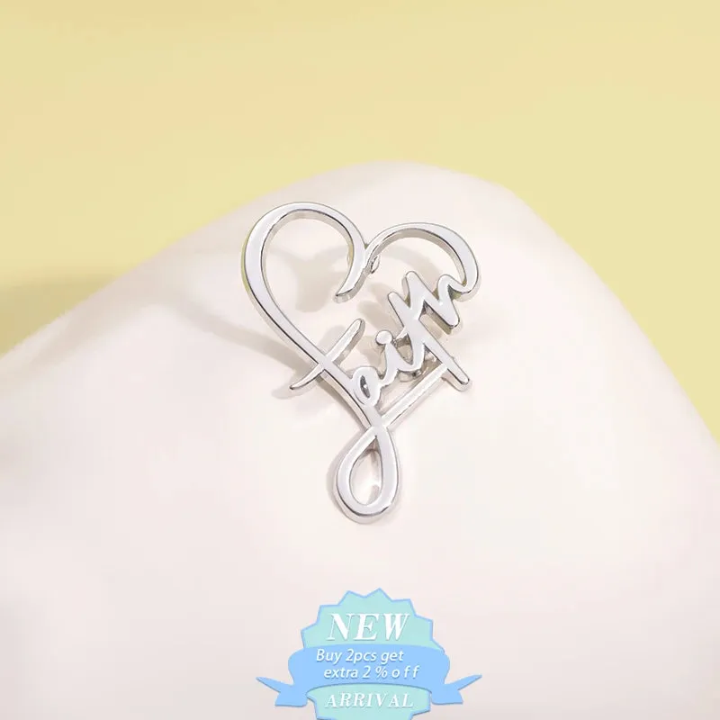 Believers Live Forever Jesus Enamel Pins Heart Cross Brooches