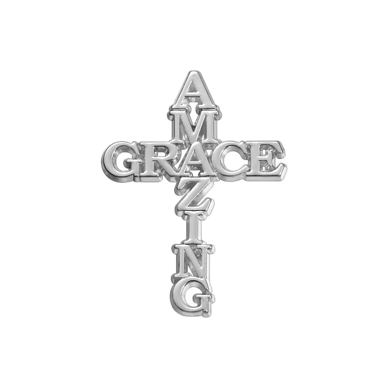 Believers Live Forever Jesus Enamel Pins Heart Cross Brooches