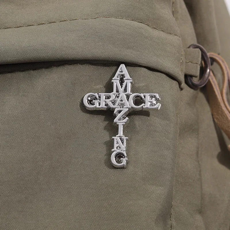 Believers Live Forever Jesus Enamel Pins Heart Cross Brooches