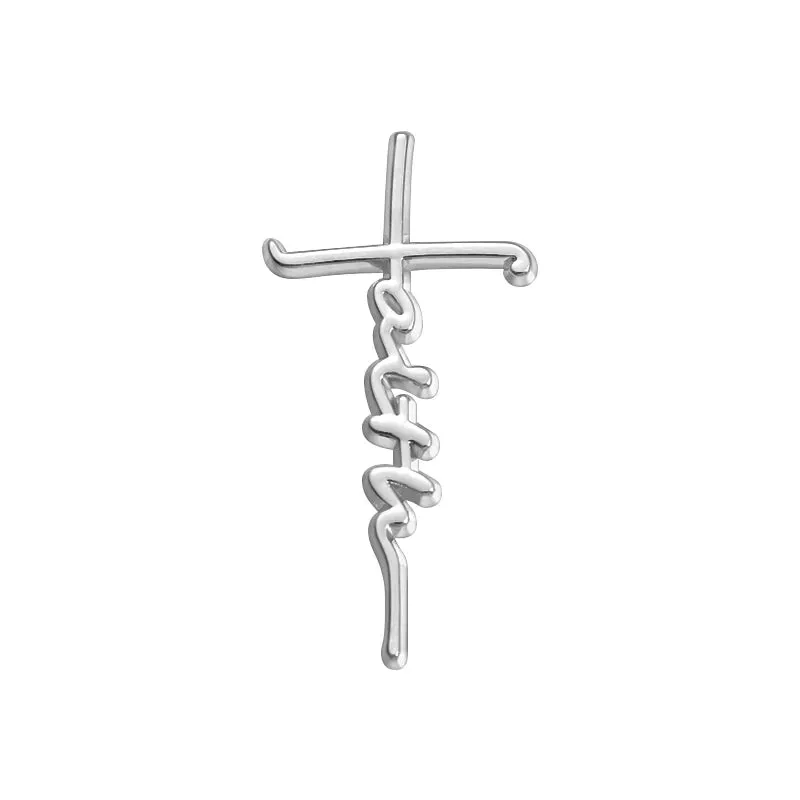 Believers Live Forever Jesus Enamel Pins Heart Cross Brooches