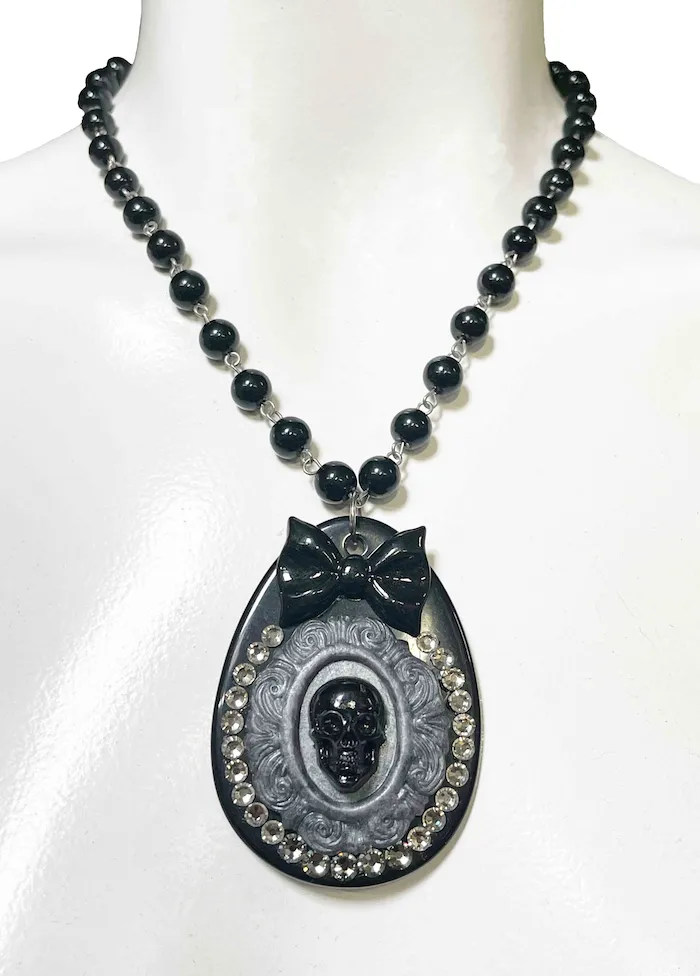 Belladonna Skull Cameo Necklace