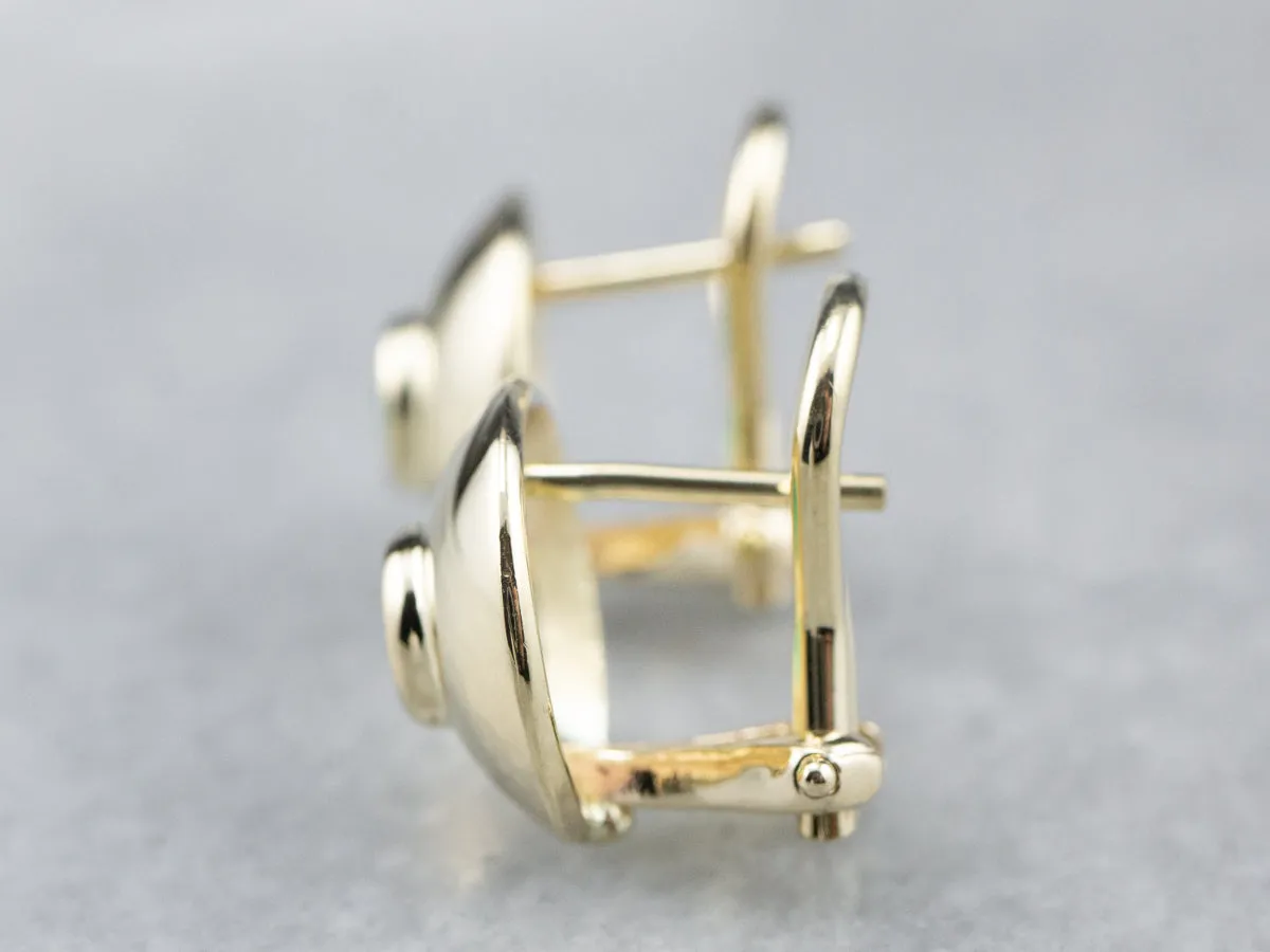 Bezel Set Emerald Gold Stud Earrings