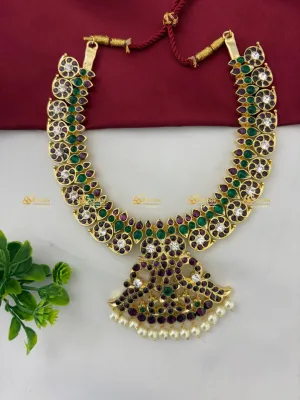 Bharatanatyam Kemp Necklaces: Classic Designs with Timeless Appeal BBN-004
