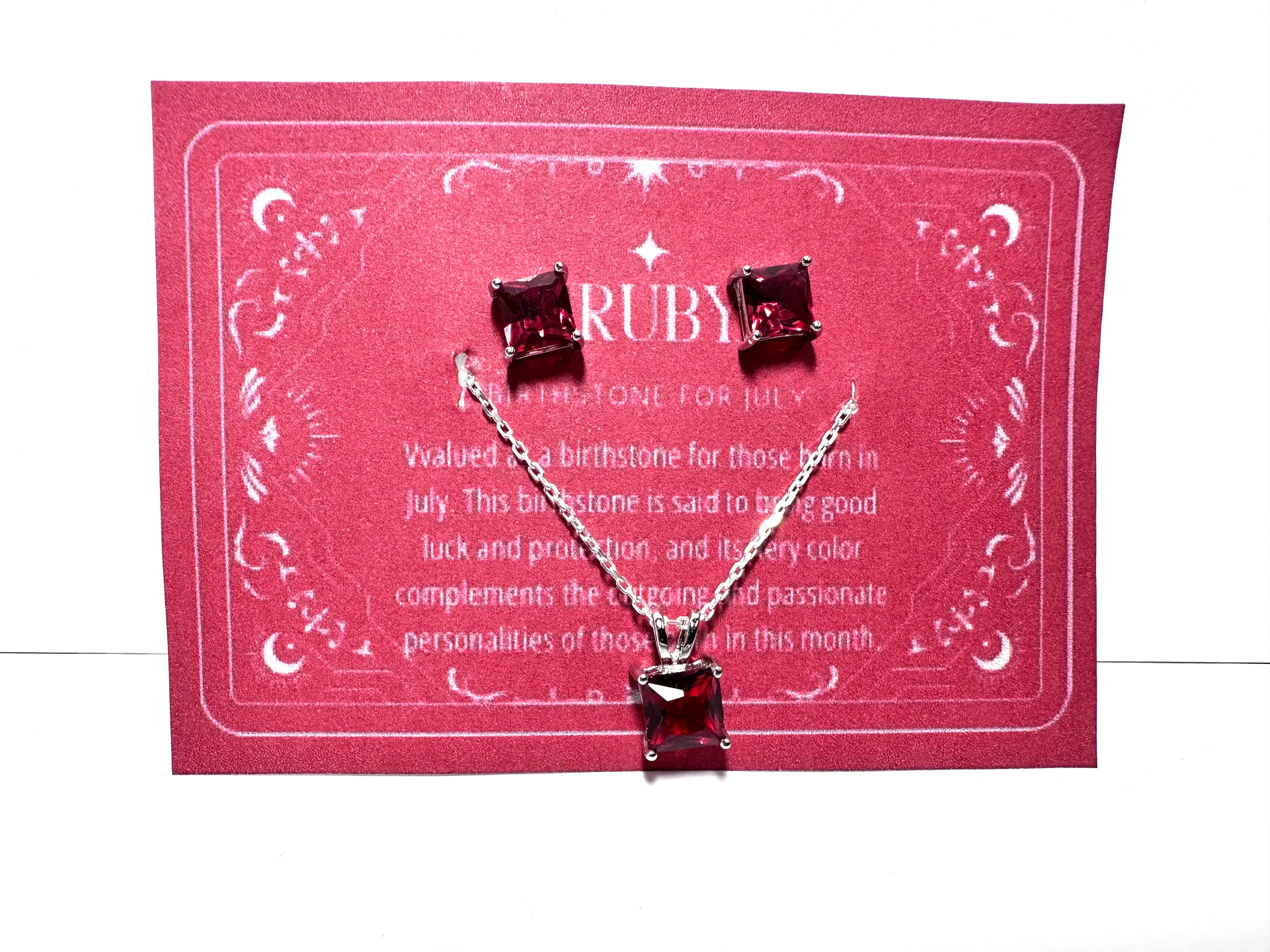Birthstone Jewelry Set, Gemstone Earrings and Necklace sets