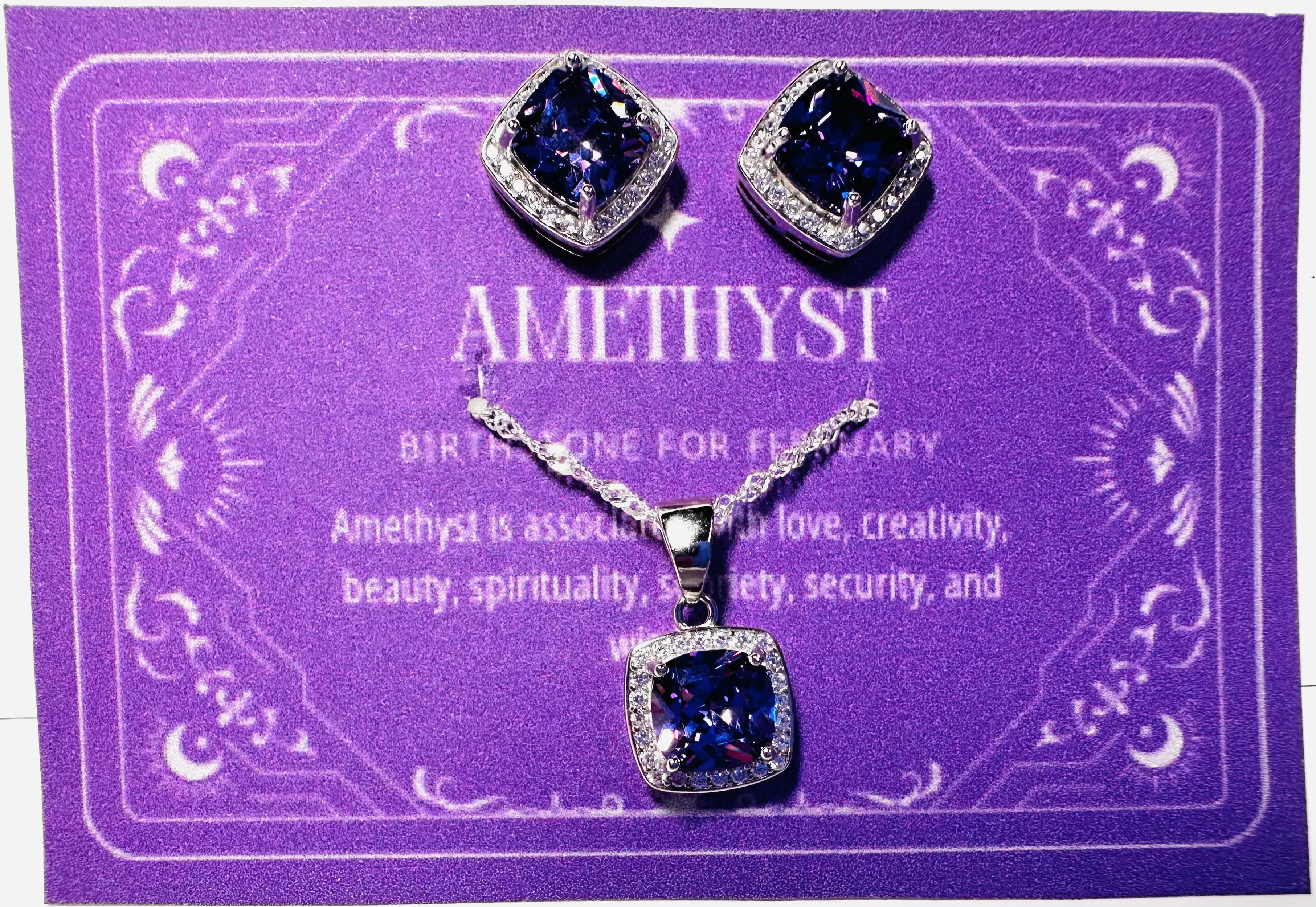 Birthstone Jewelry Set, Gemstone Earrings and Necklace sets