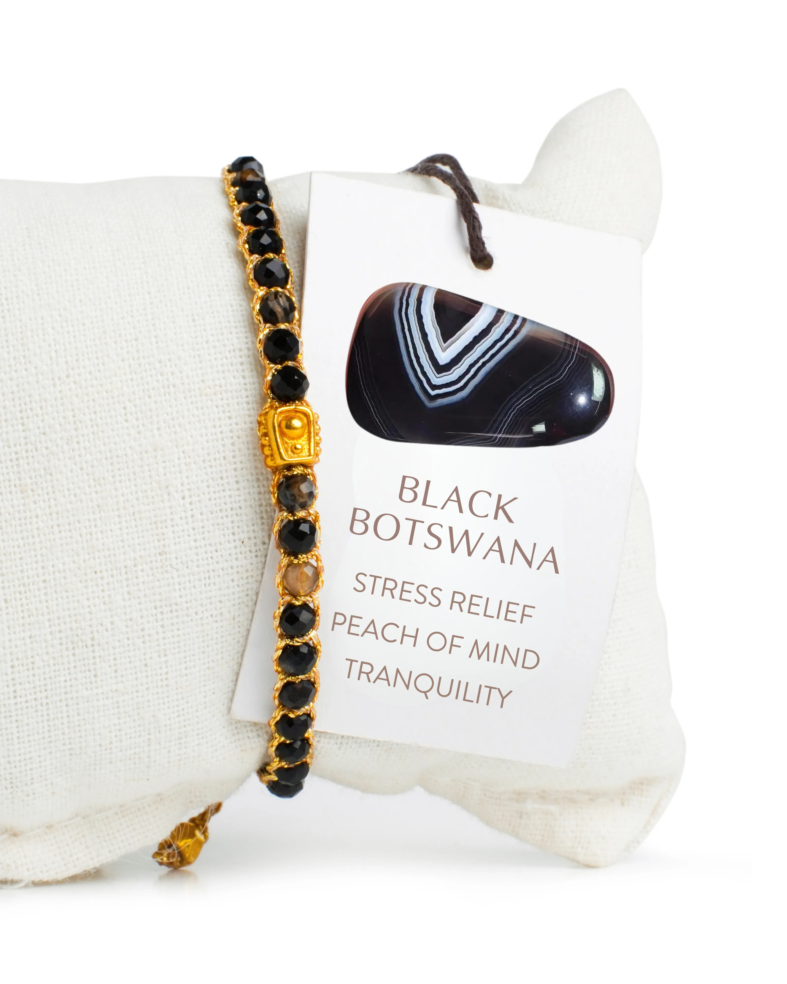Black Botswana  Bracelet | Gold
