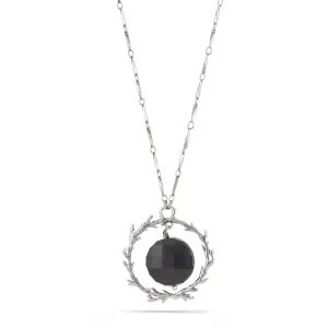 BLACK FACETED STONE DROP  NECKLACES #156BK1301 (4F1)