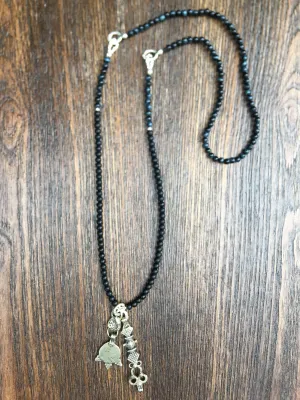 Black Onyx Antique Pendant Necklace