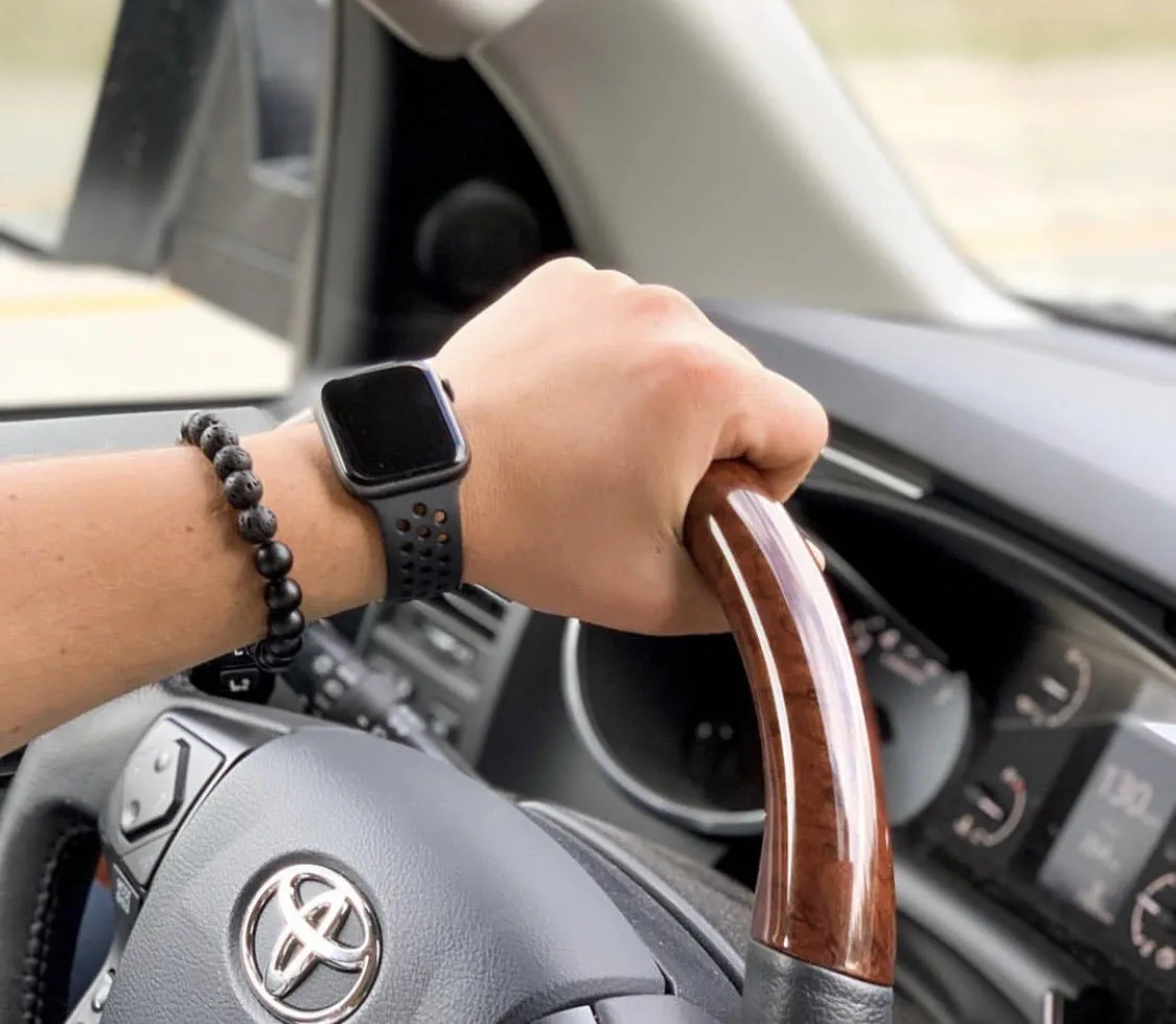 Black Onyx   Lava  Mens Bracelet