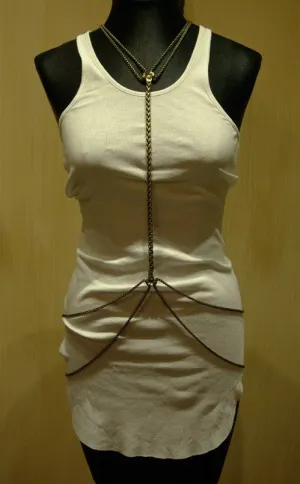 Bliss Lau Ornament Top Gold Chain Vest