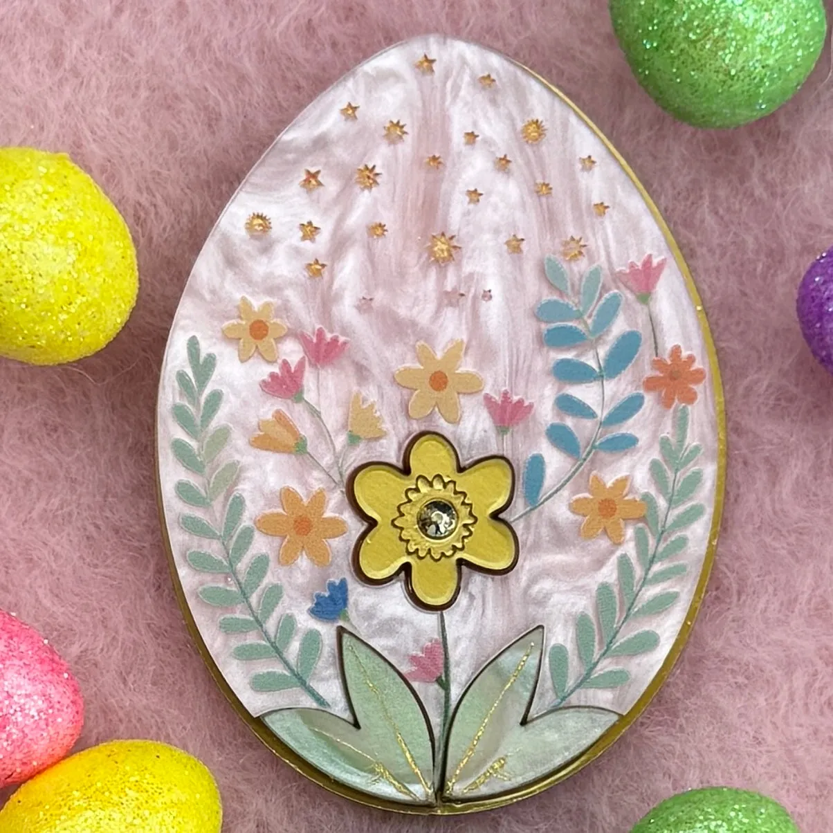 Blossom egg - Brooch - Set of 2