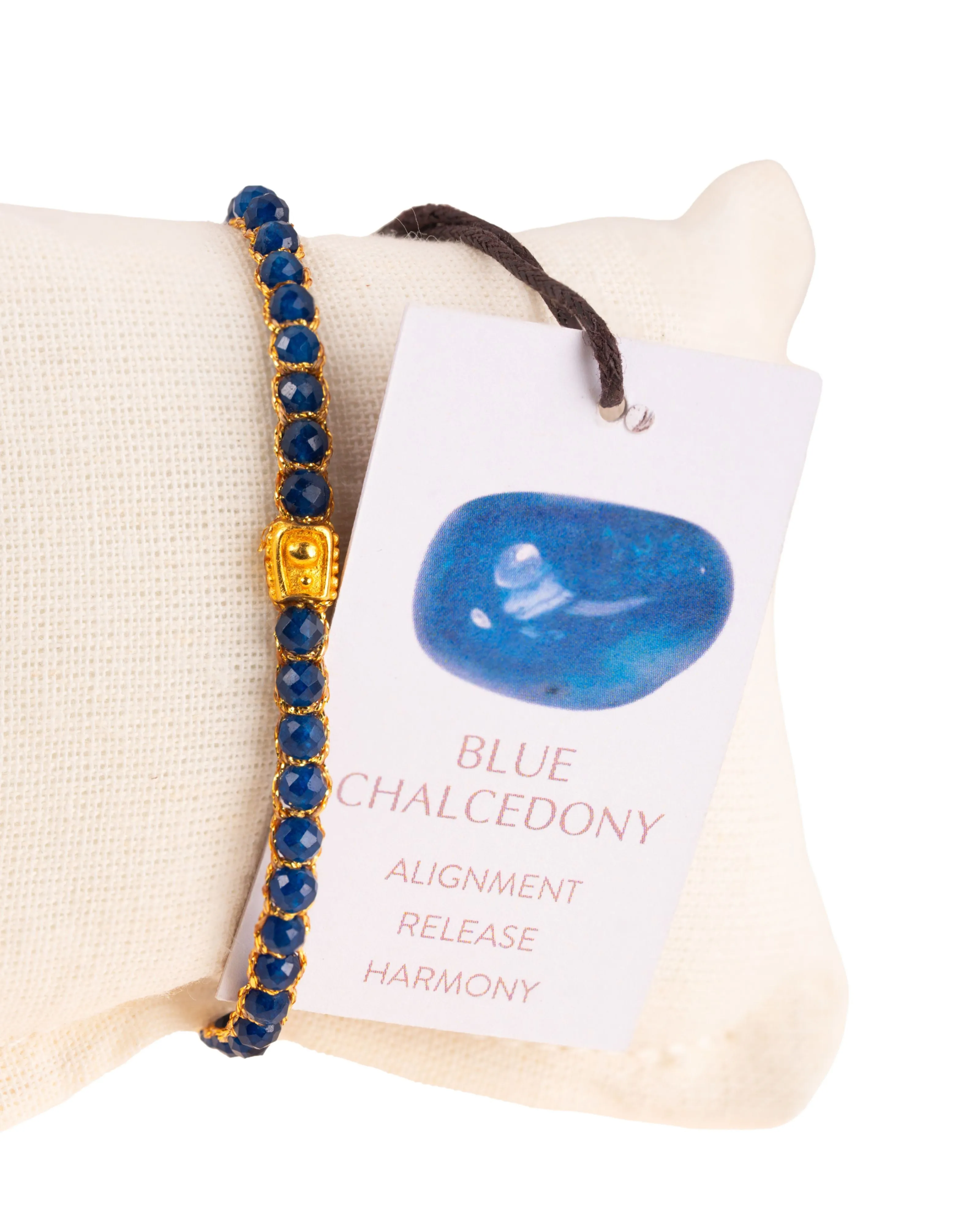 Blue Chalcedony Bracelet | Gold