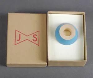 Blue sycamore tapered circle pin brooch by Jane Sedgwick