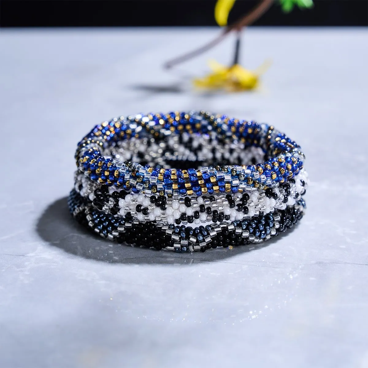 Blueberry Seeds | Himalayan Glass Bead Bracelet