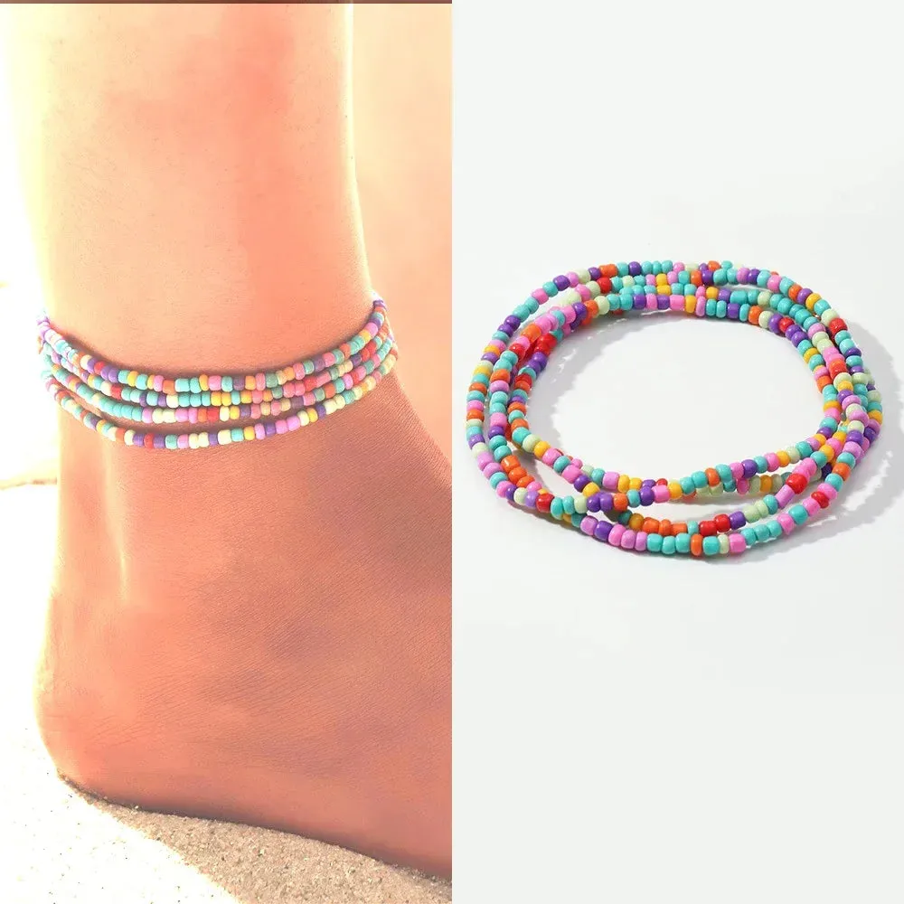 Bohemia Beads Ankle Bracelet Body Jewelry Summer Handmade Beach Anklets For Women Waistchain Foot Chain Girls Accessories Gifts