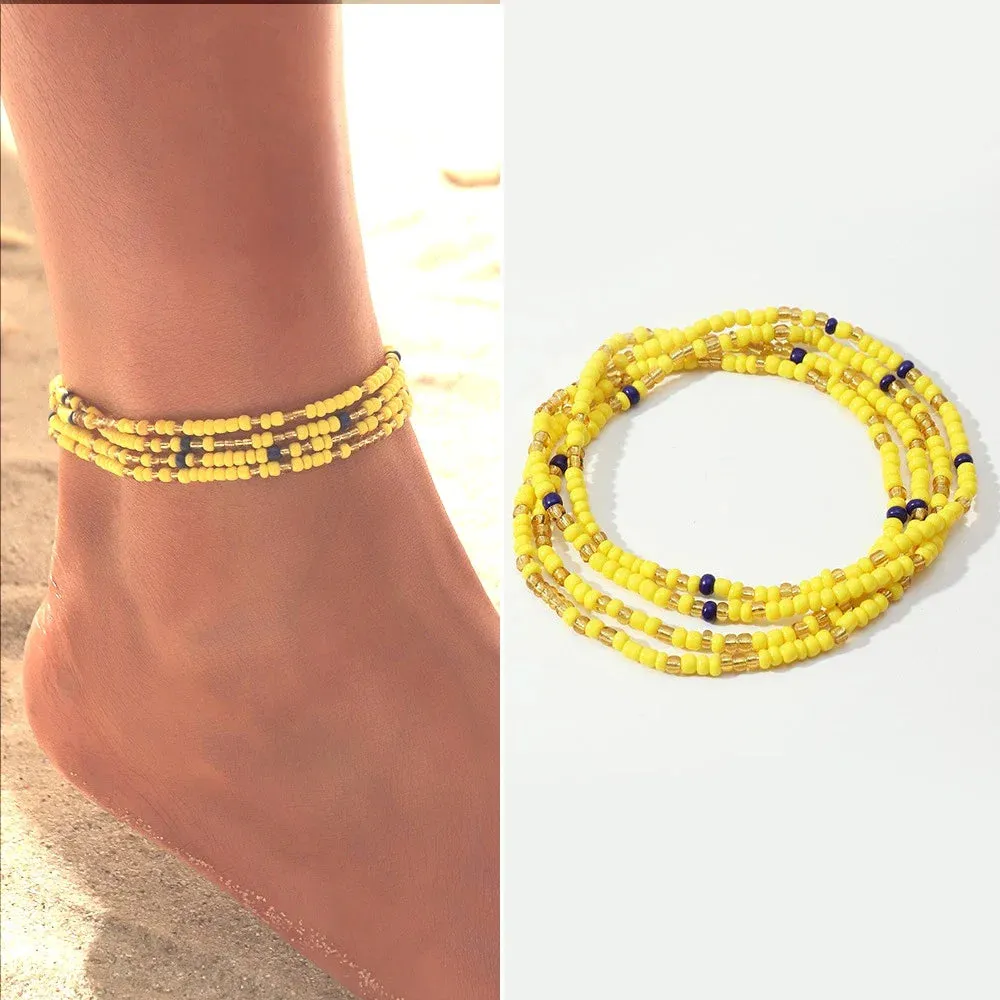 Bohemia Beads Ankle Bracelet Body Jewelry Summer Handmade Beach Anklets For Women Waistchain Foot Chain Girls Accessories Gifts
