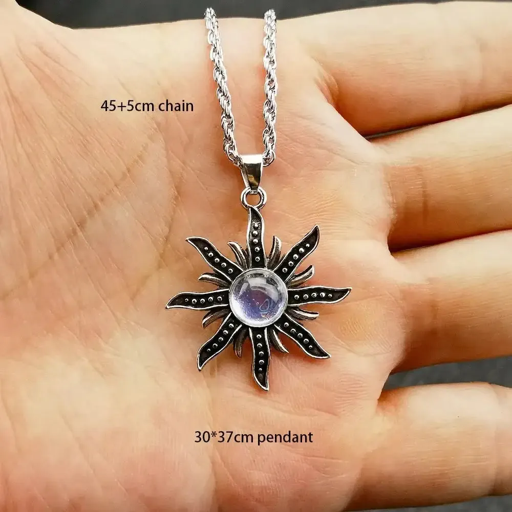 Bohemian Mood Tracker Pendant Necklace in Zinc Alloy for Y2K Style