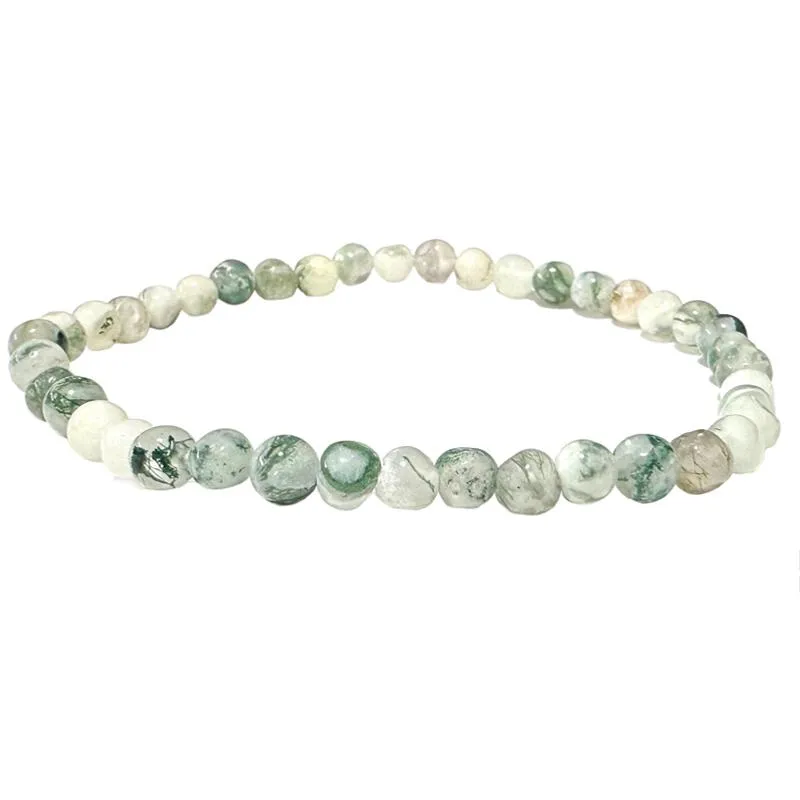 Bracelet agate arbre Inde AB (boules 3-4mm)