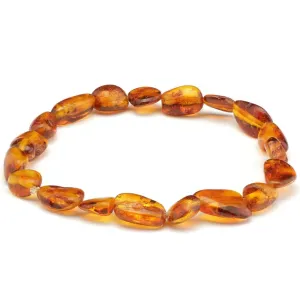 Bracelet ambre cognac Lituanie A (pierres roulées)