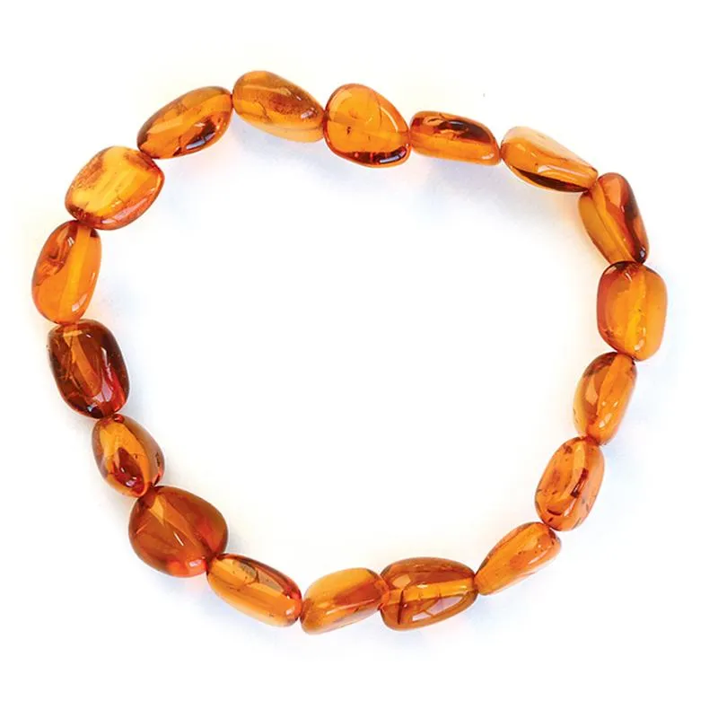 Bracelet ambre cognac Lituanie A (pierres roulées)