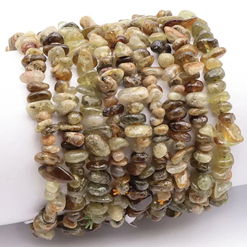 Bracelet grenat vert grossulaire Mali A (perles baroques)