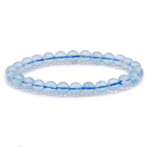 Bracelet topaze bleue Zimbabwe AAA (boules 7,5-8,5mm)