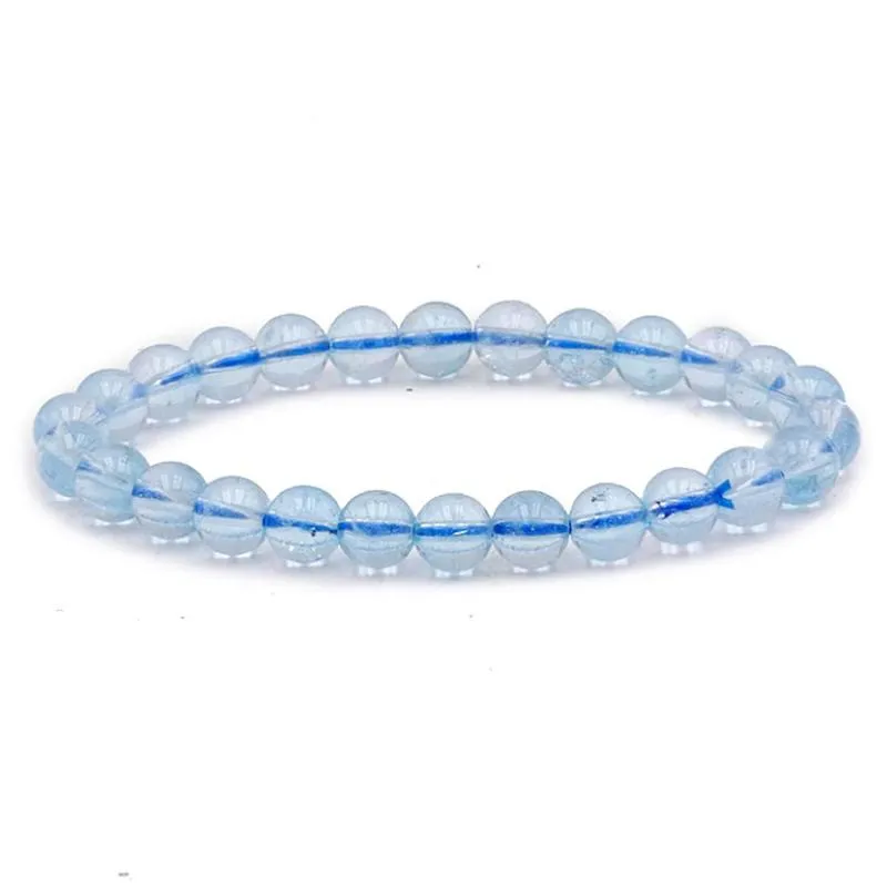 Bracelet topaze bleue Zimbabwe AAA (boules 7,5-8,5mm)