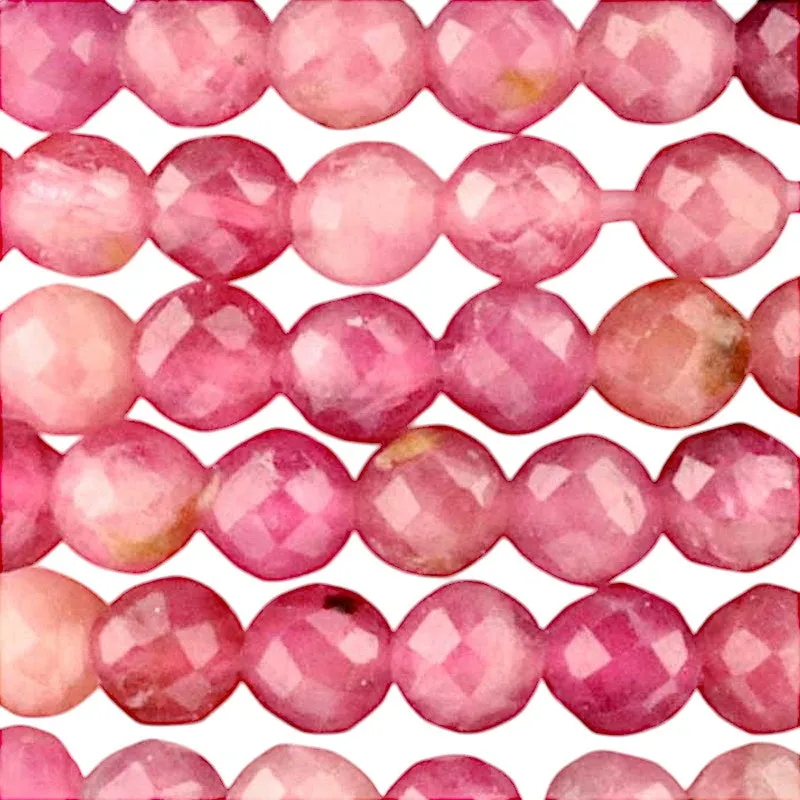 Bracelet tourmaline rose ou rubélite  Brésil A (perles facettées 3-4mm)