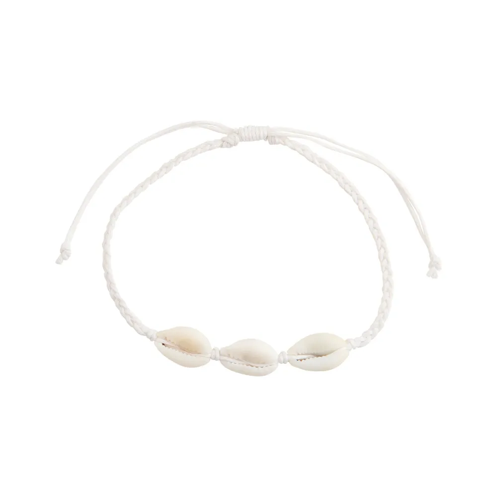 Braided Linen Triple Cowry Anklet