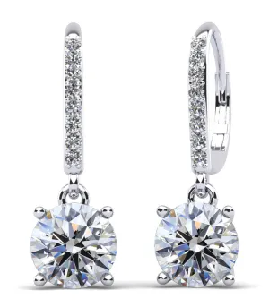 Brilliance Diamond Drop Diamond Earrings with 6.24 ct. (2X3.00 ct. center diamonds)