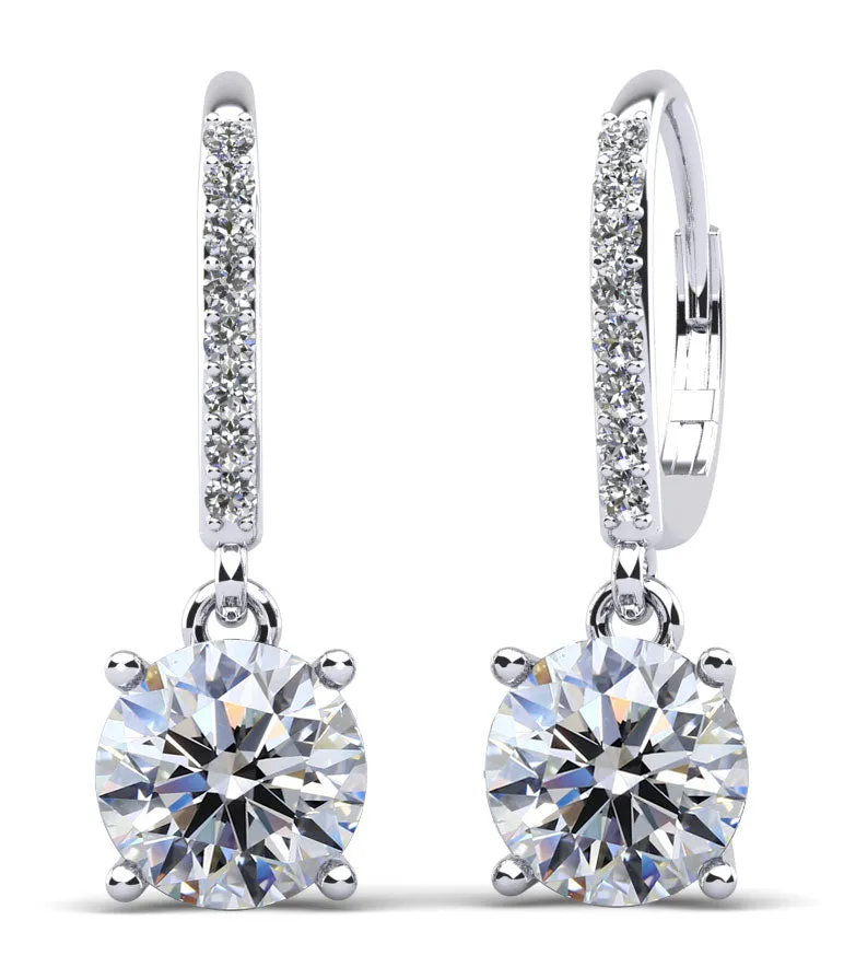 Brilliance Diamond Drop Diamond Earrings with 6.24 ct. (2X3.00 ct. center diamonds)