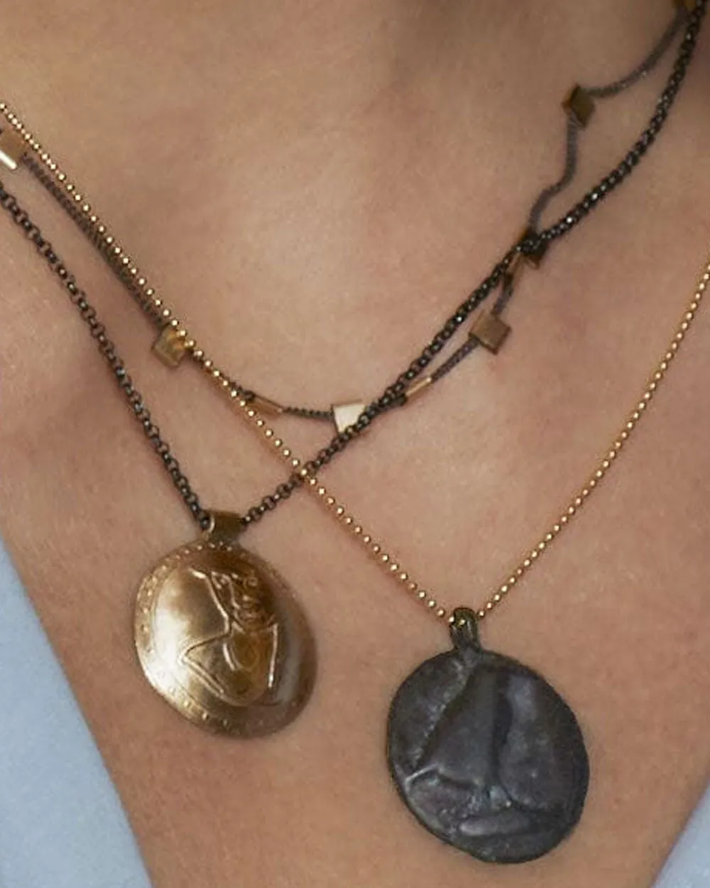 Bronze Raven Cameo Pendant