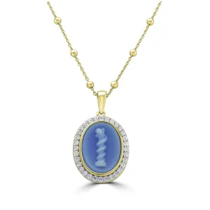 Cameo Pendant White Topaz