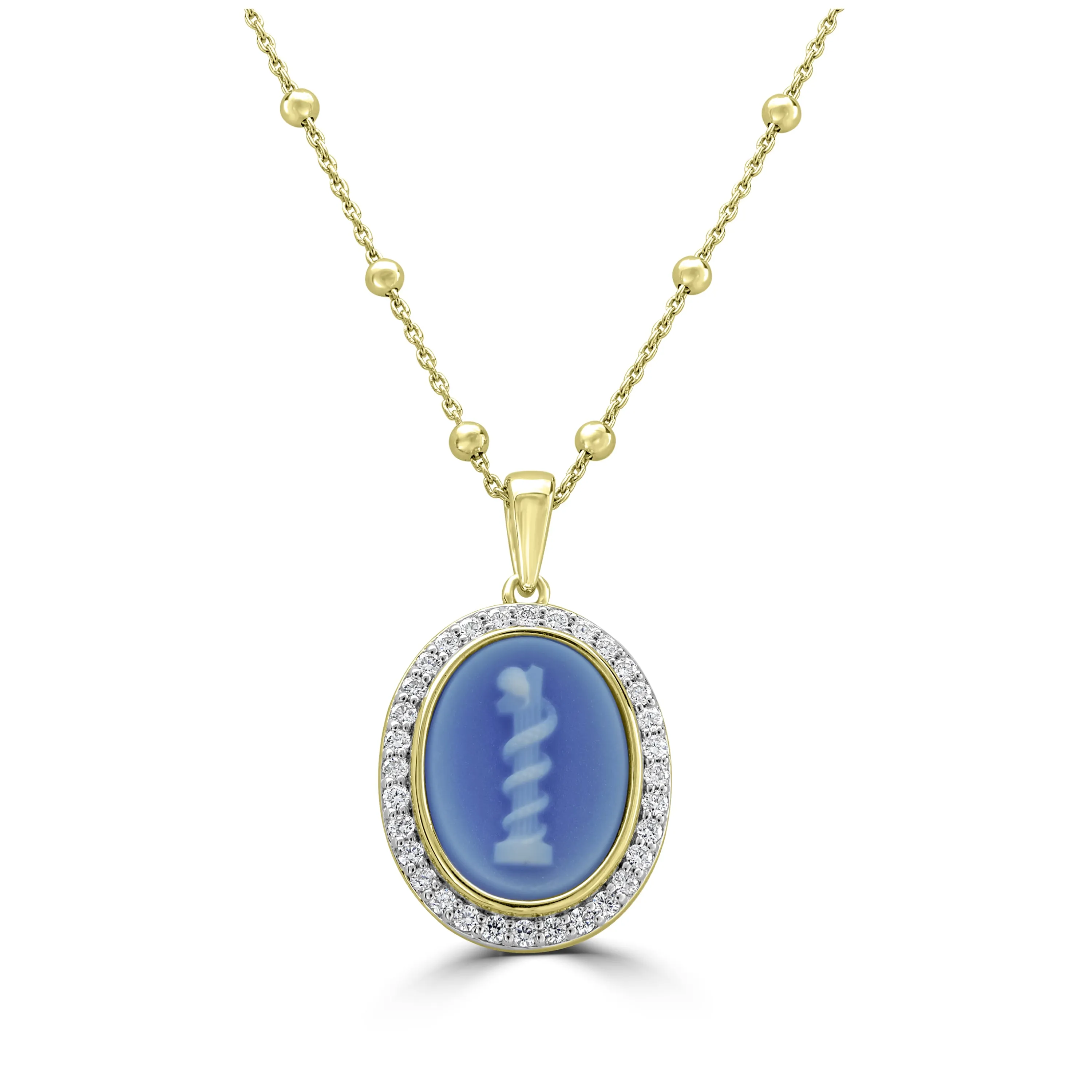 Cameo Pendant White Topaz