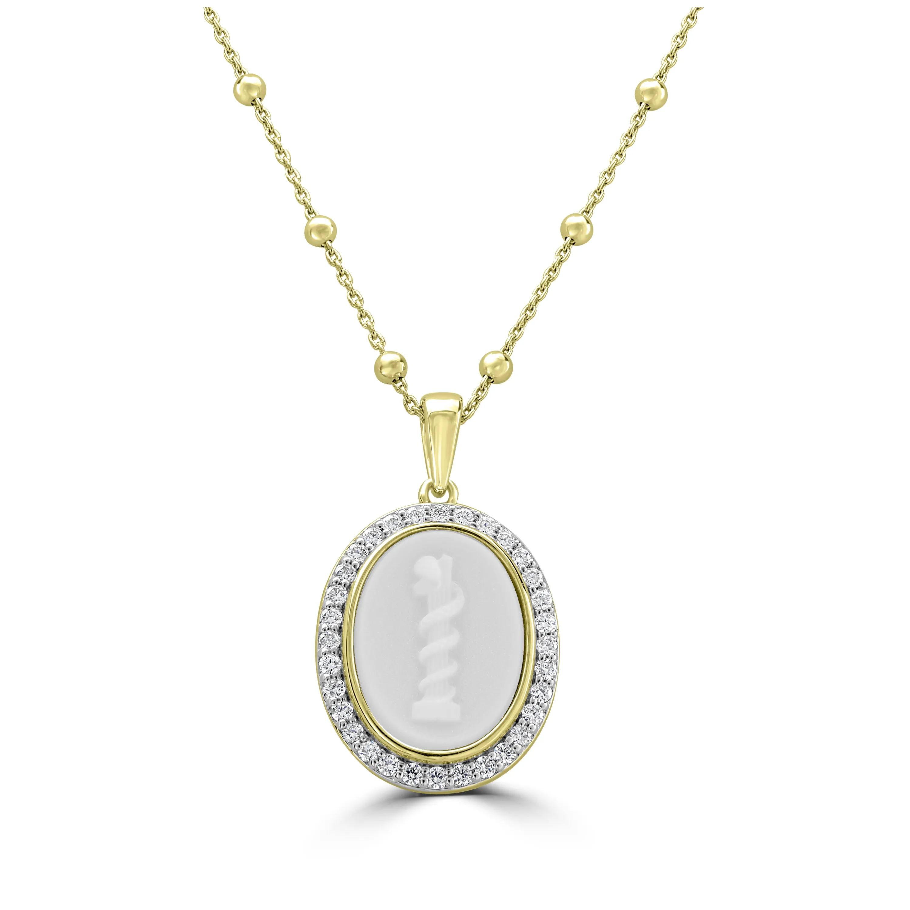 Cameo Pendant White Topaz