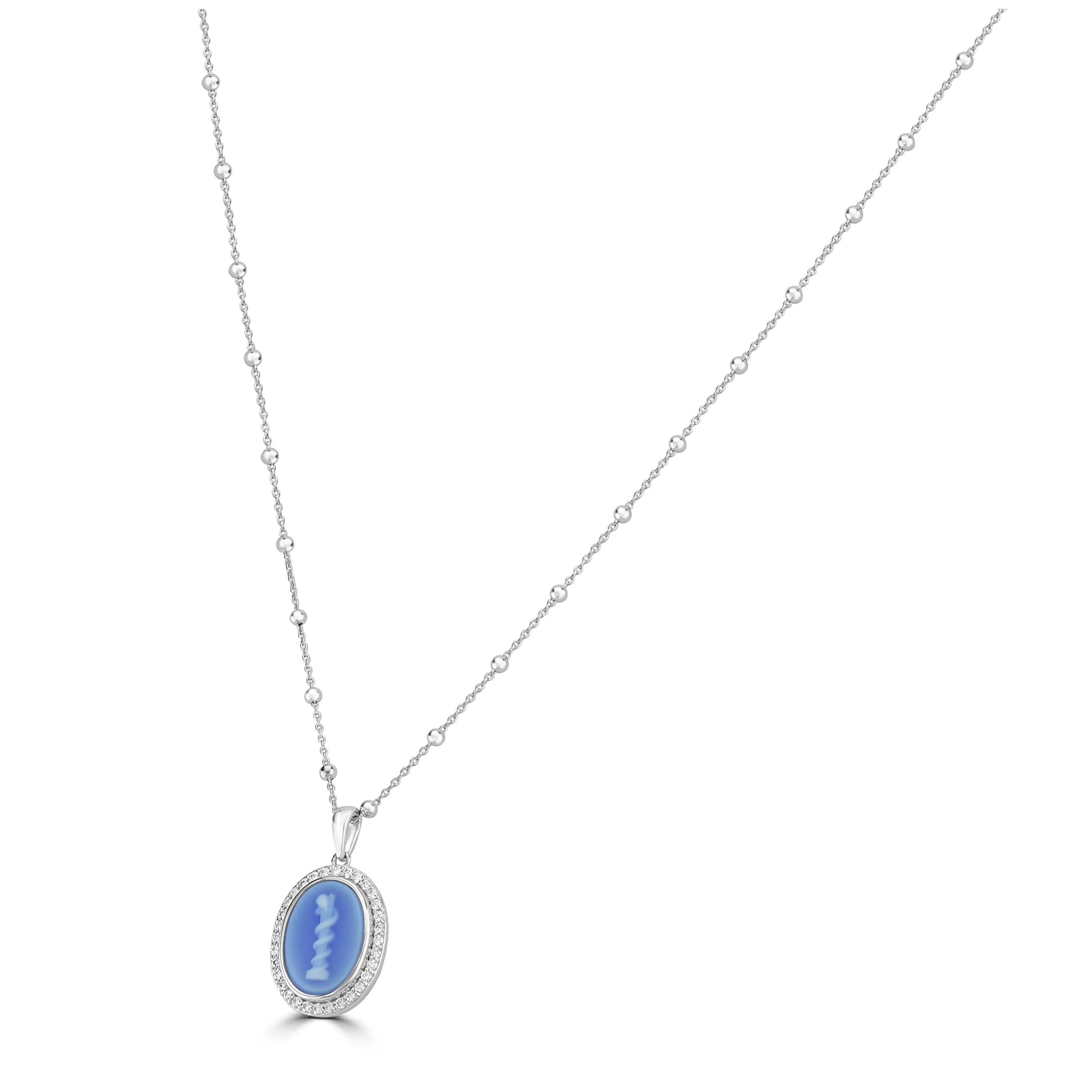 Cameo Pendant White Topaz