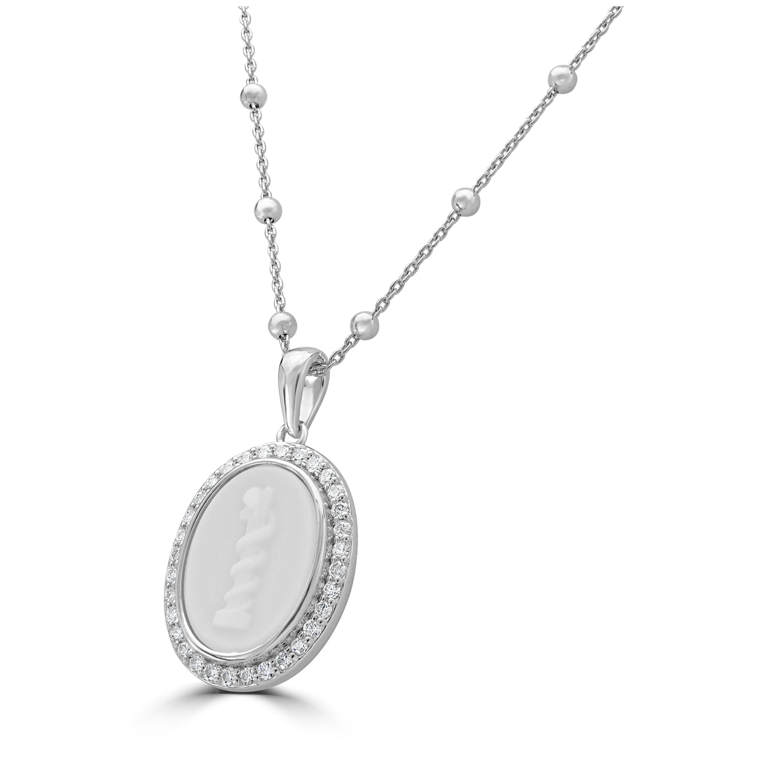 Cameo Pendant White Topaz