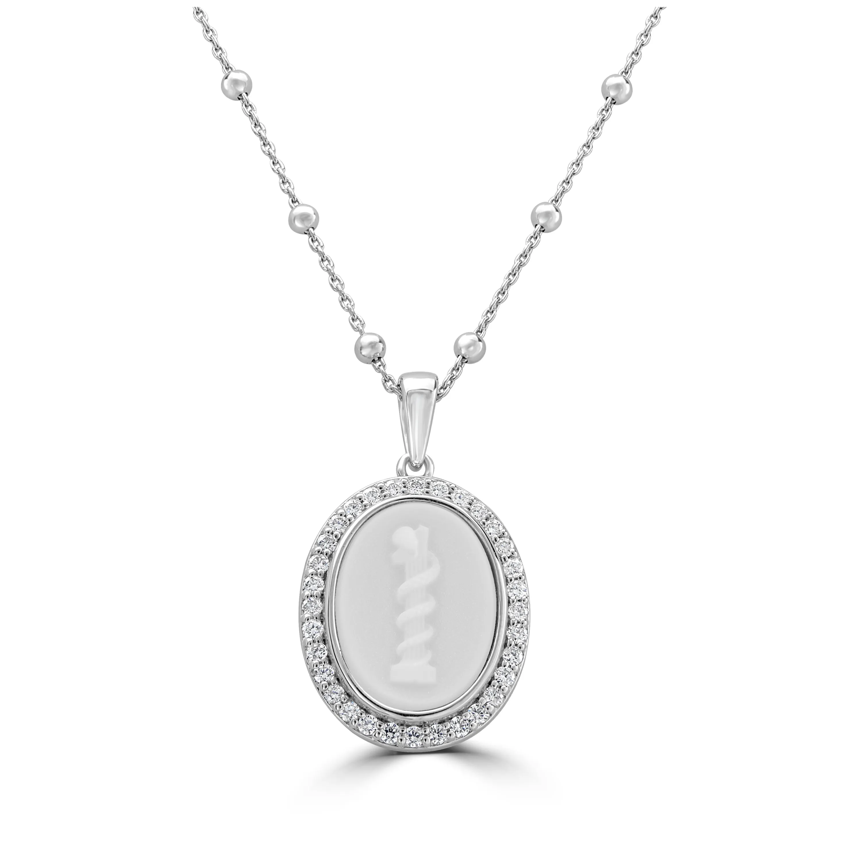 Cameo Pendant White Topaz