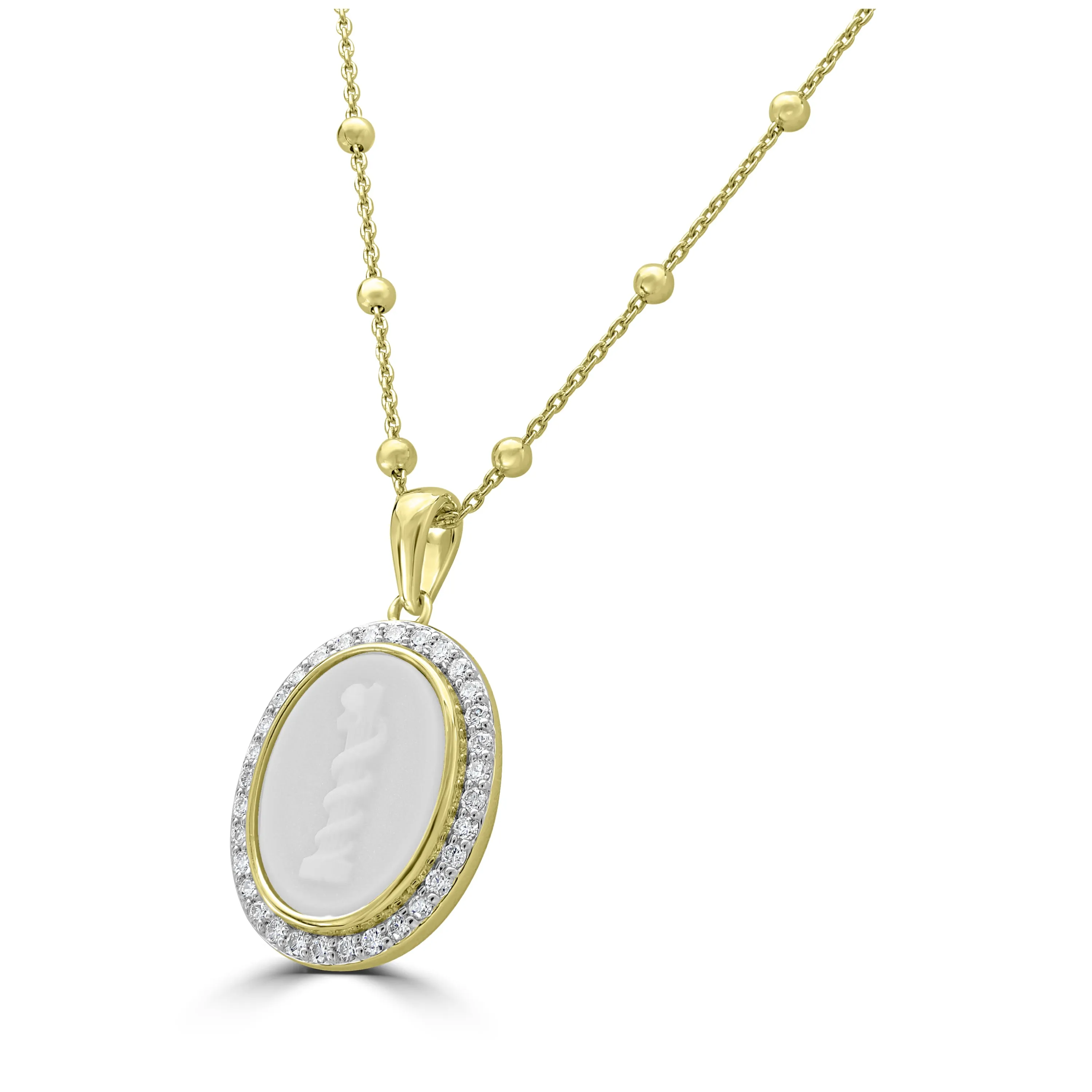 Cameo Pendant White Topaz