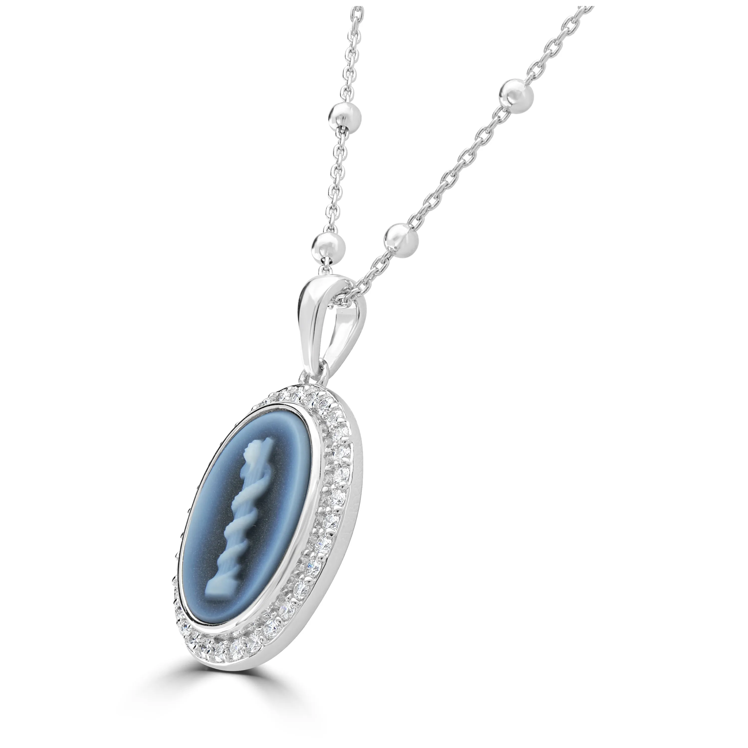 Cameo Pendant White Topaz