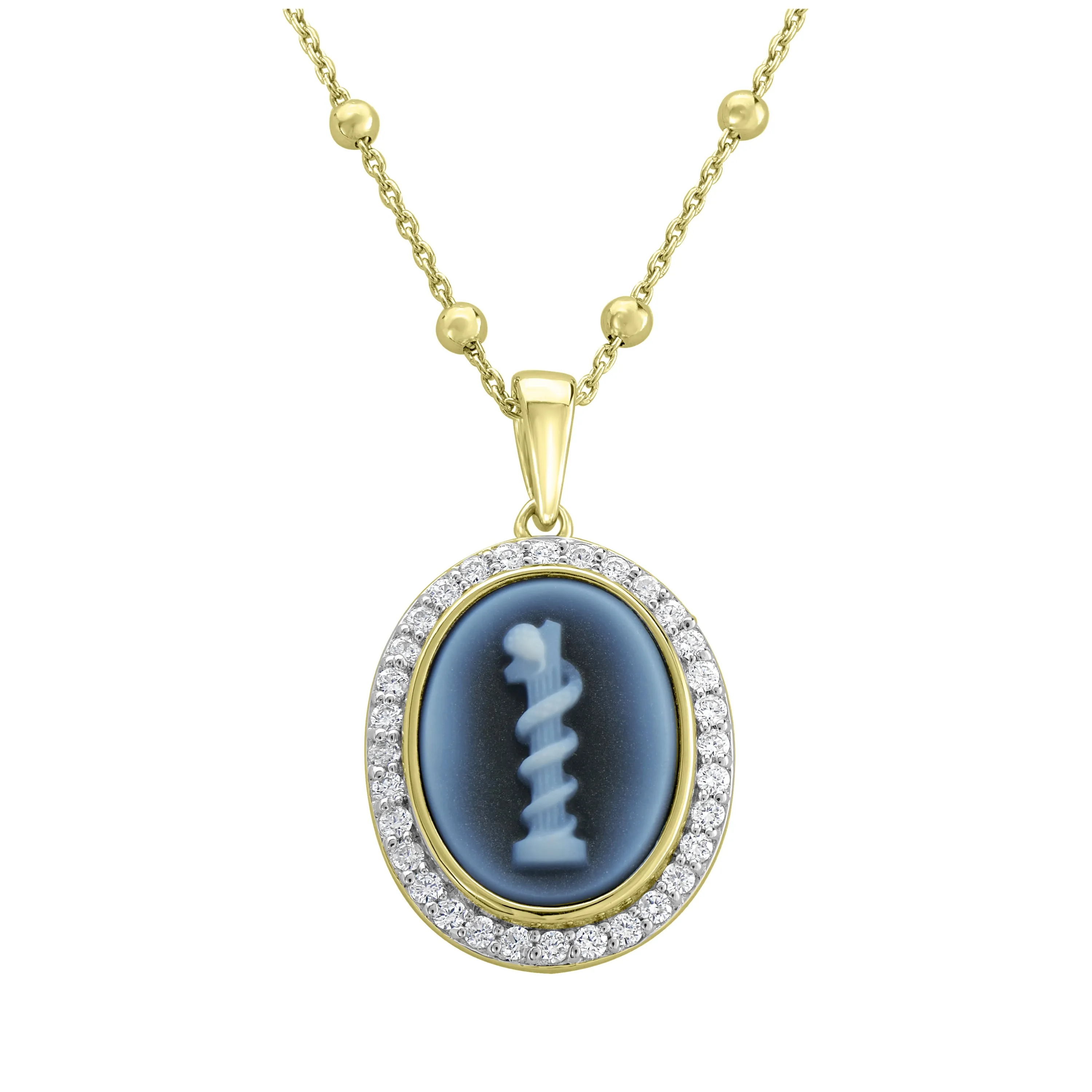 Cameo Pendant White Topaz