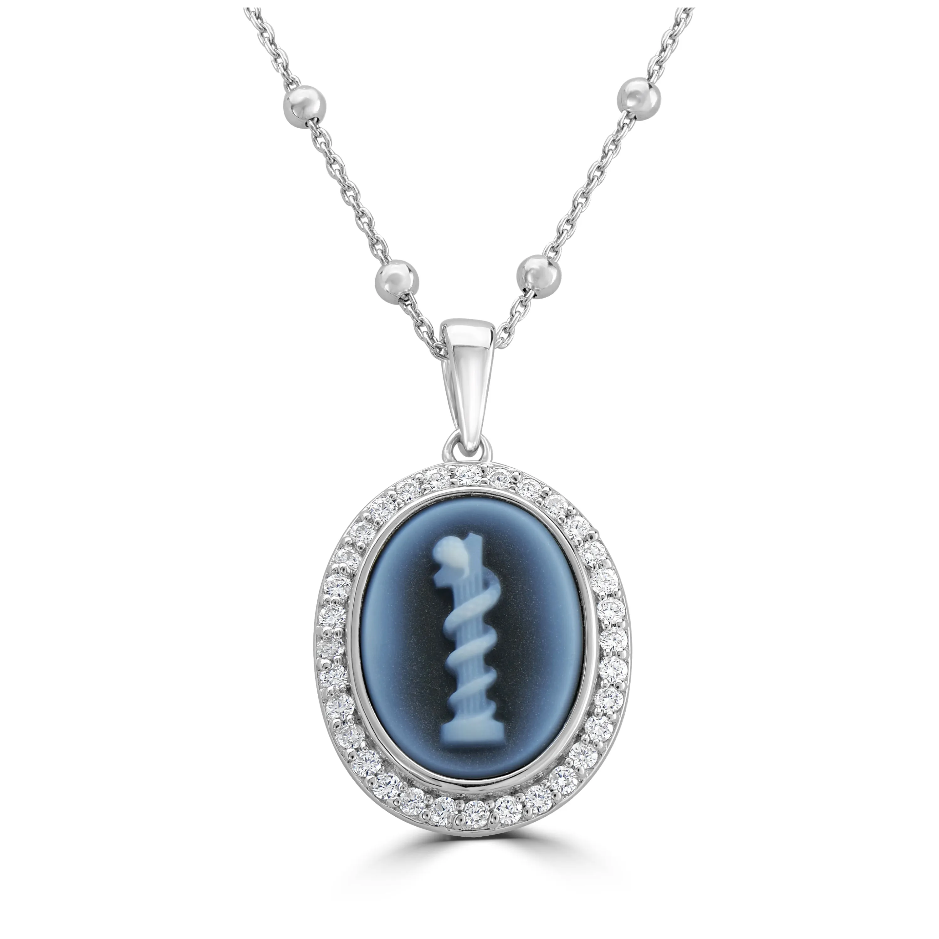 Cameo Pendant White Topaz