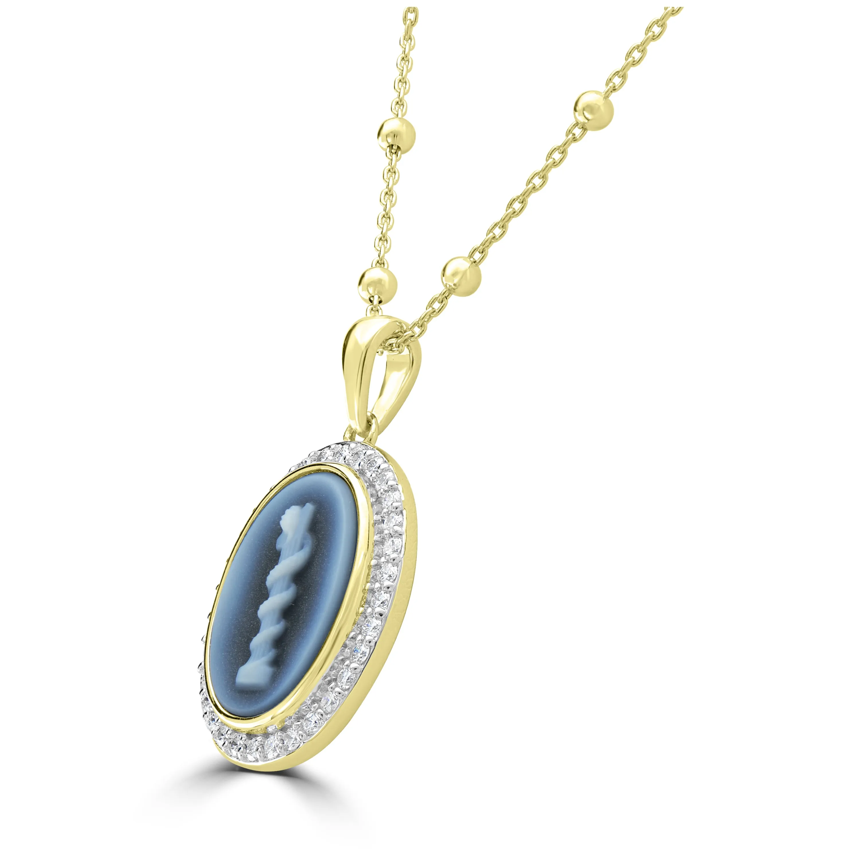 Cameo Pendant White Topaz