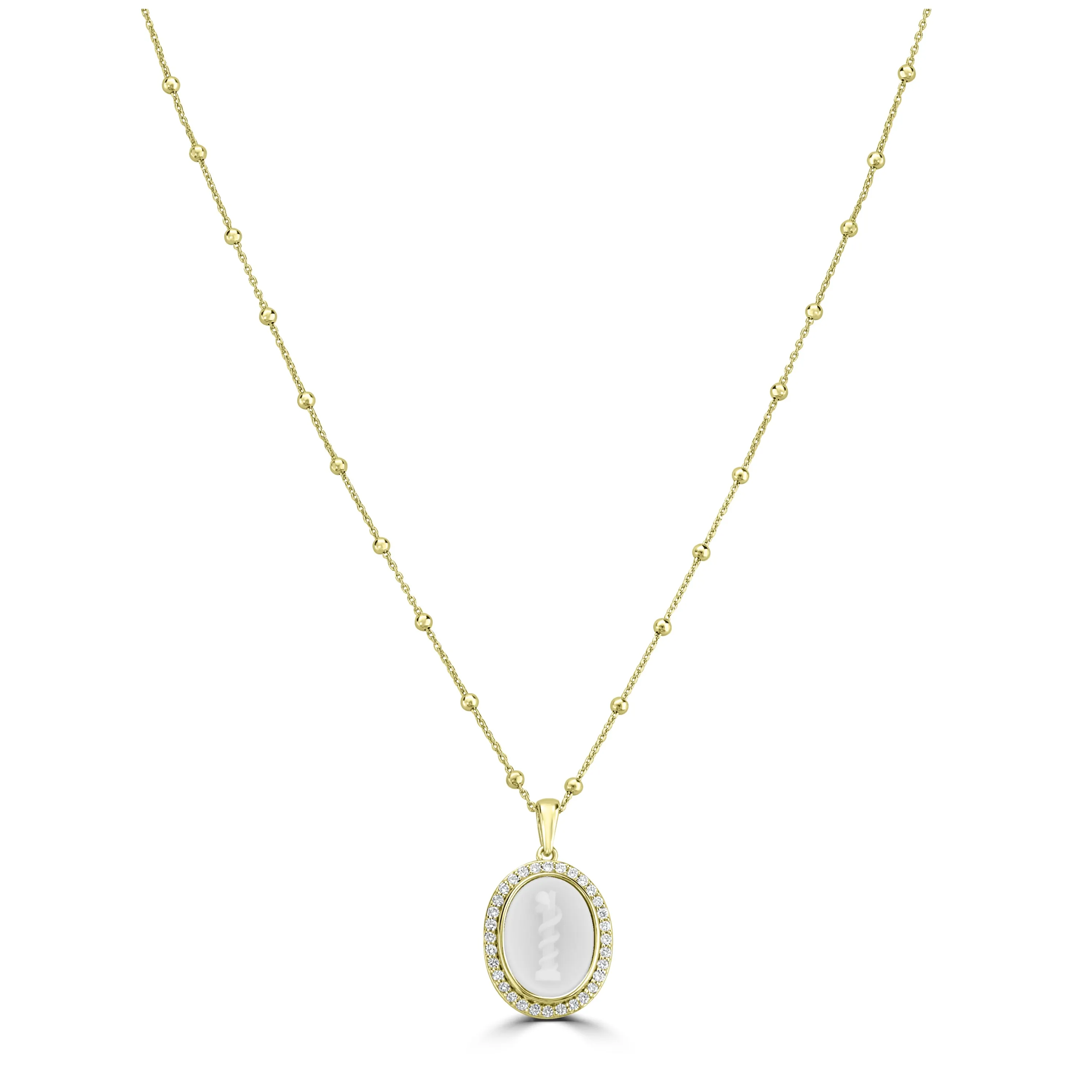 Cameo Pendant White Topaz