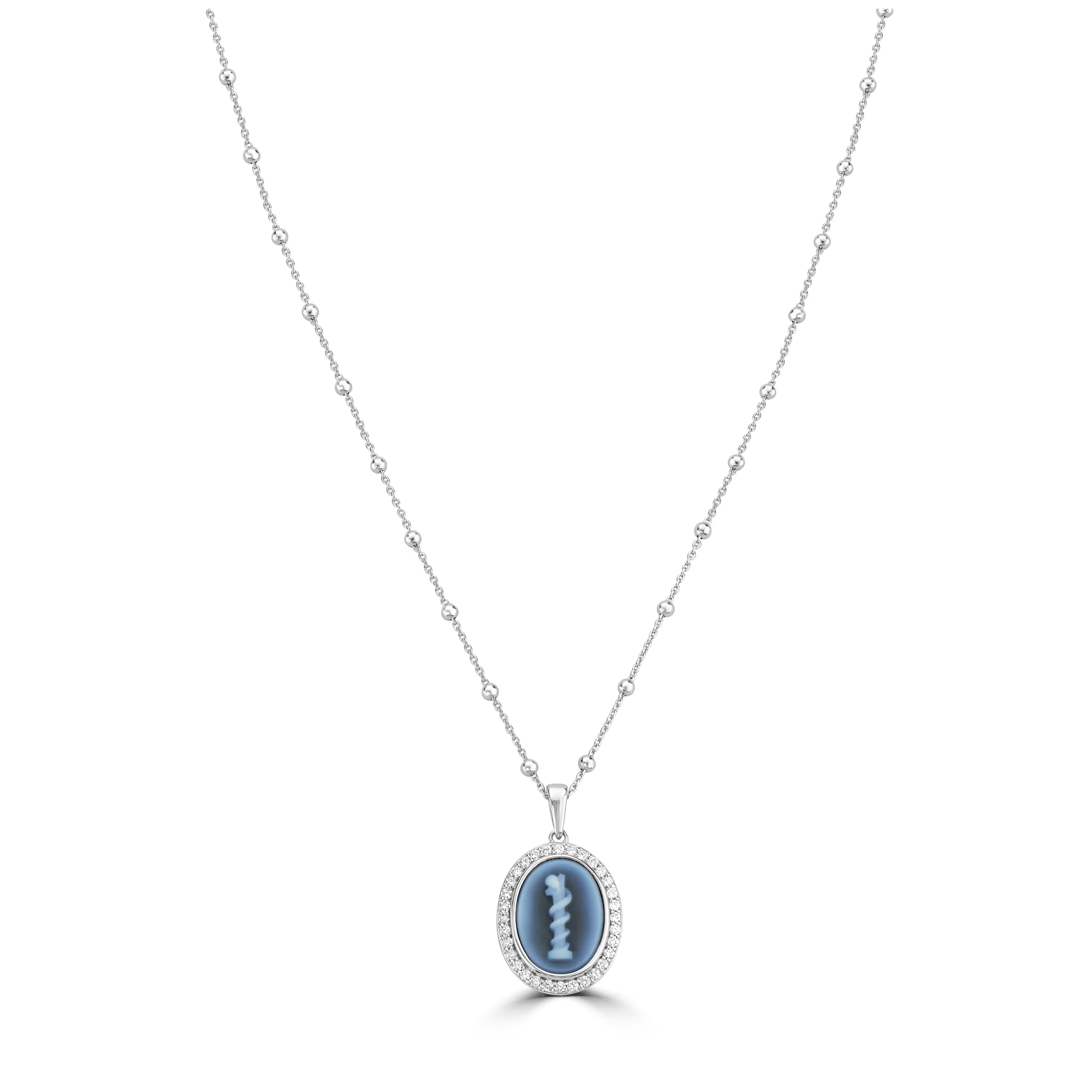Cameo Pendant White Topaz