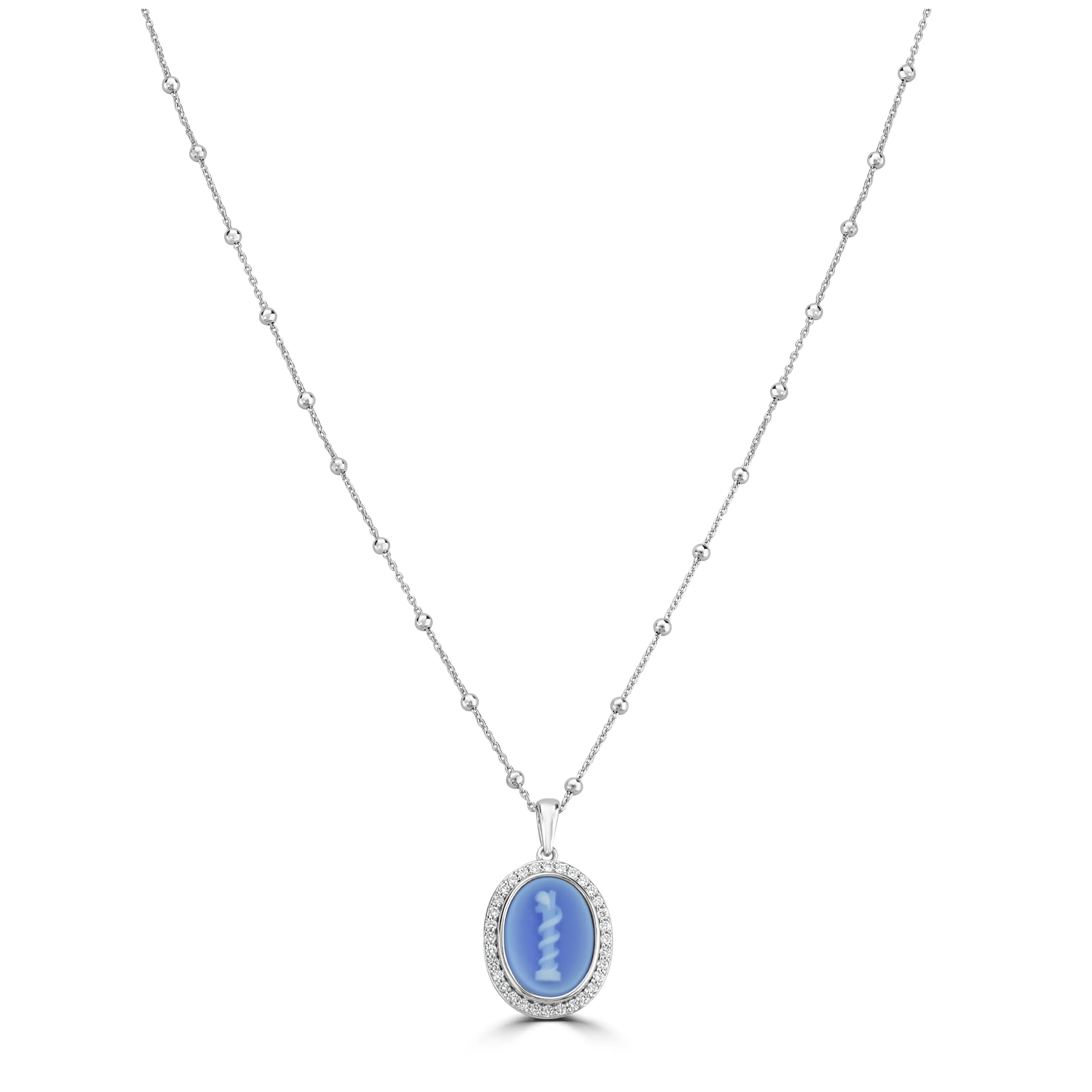 Cameo Pendant White Topaz