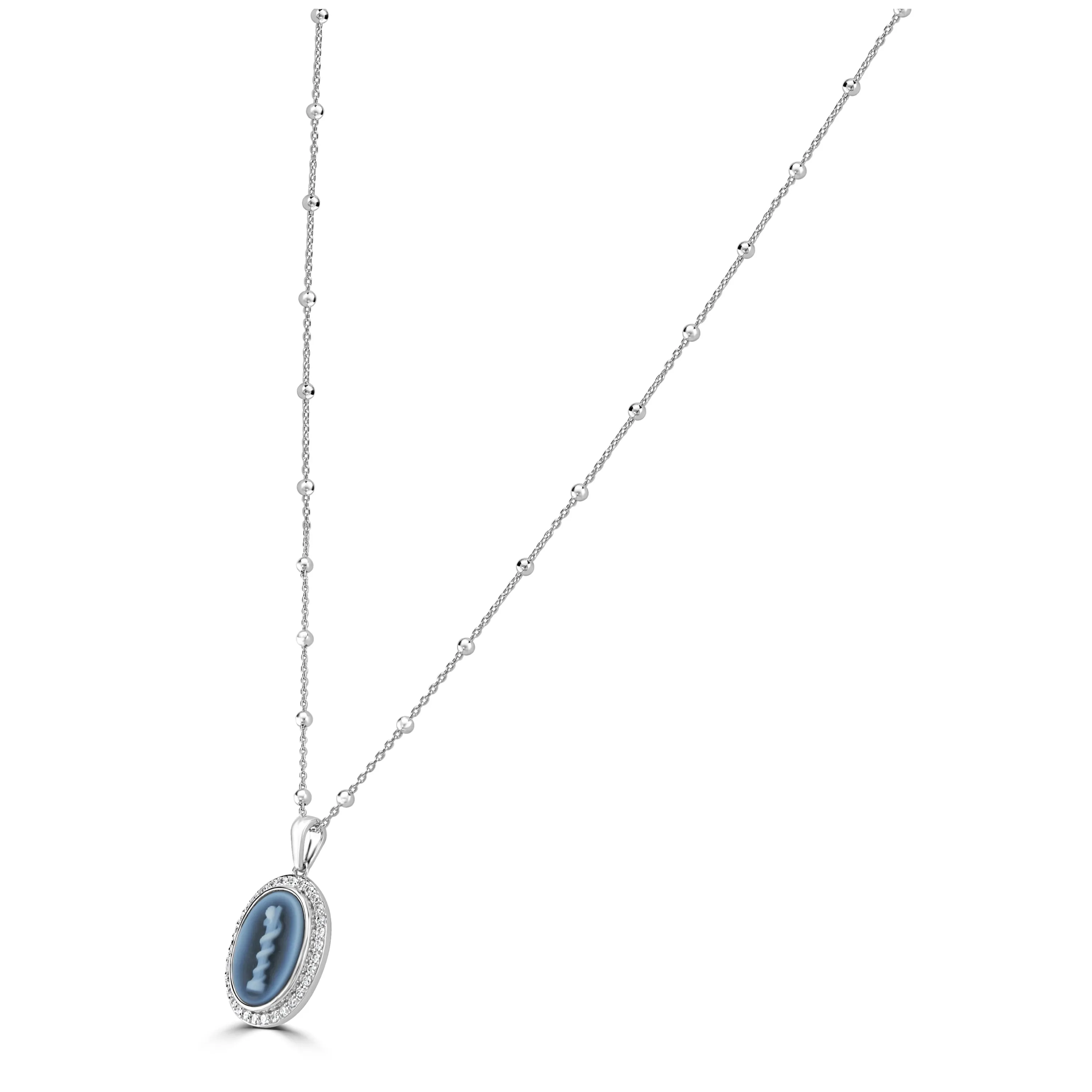 Cameo Pendant White Topaz