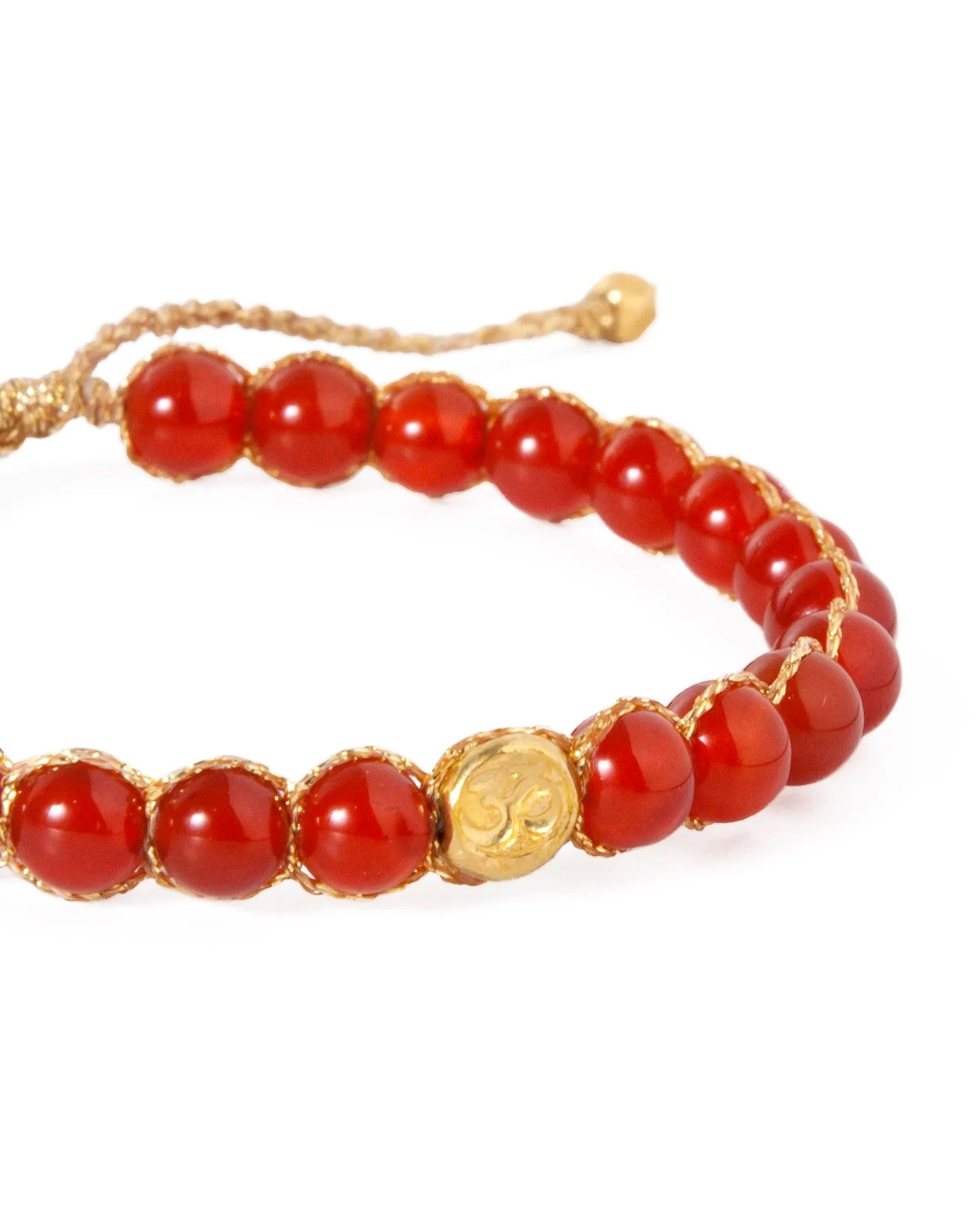Carnelian 6mm Bracelet | Gold