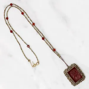 Carnelian and Cut Steel Knotted Necklace by Ancient Influences
