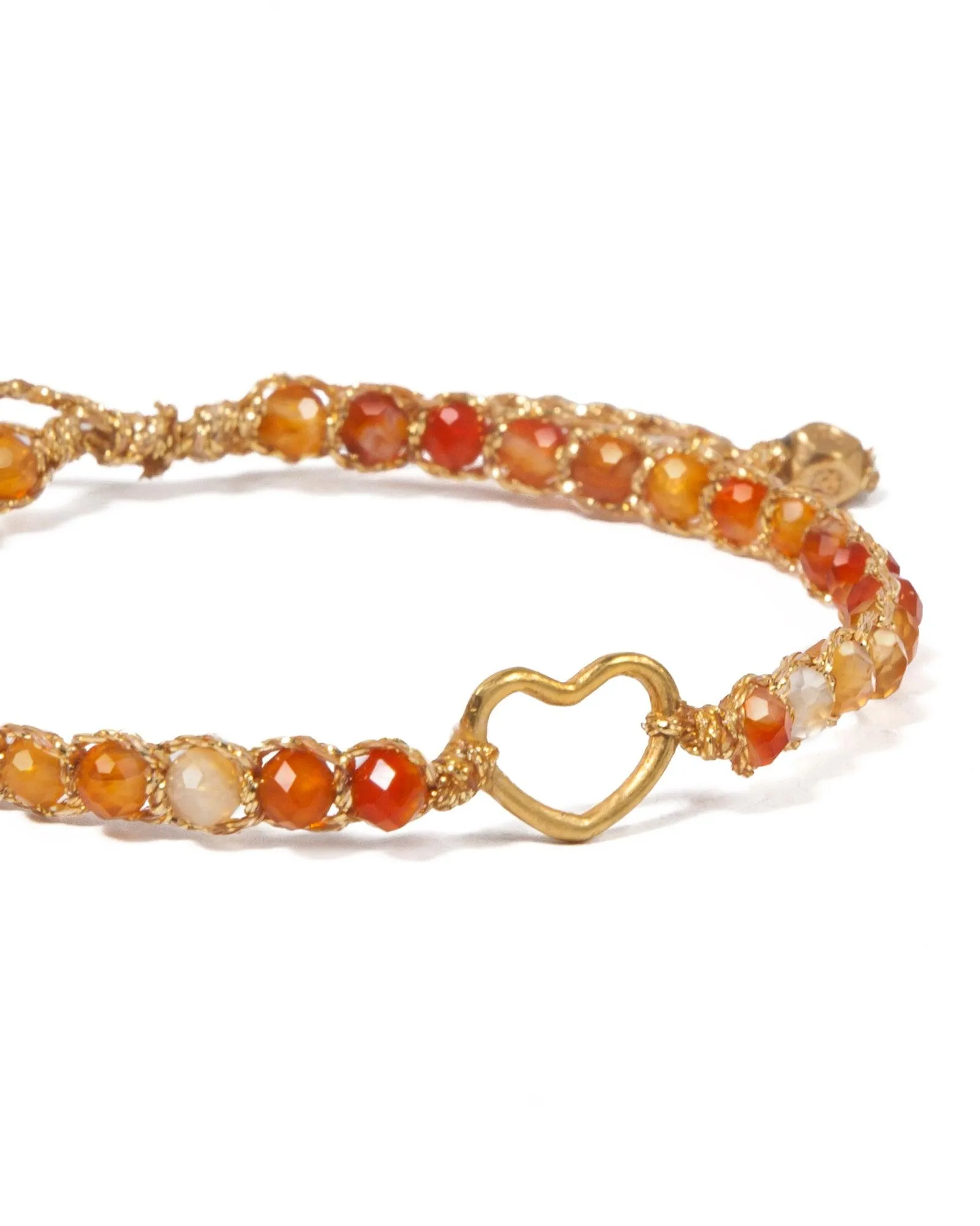 Carnelian From Brazil Heart Kids | Gold